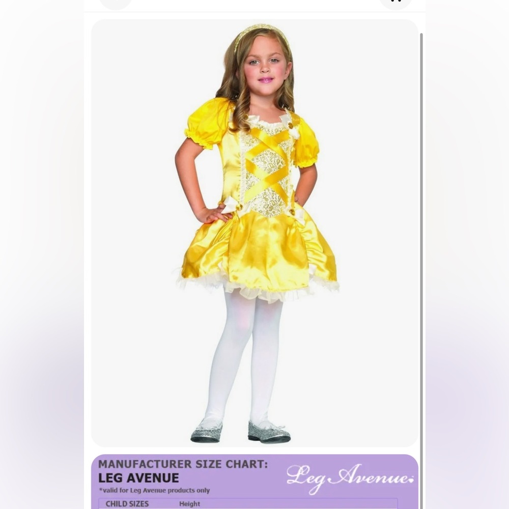 Leg Avenue Beauty and the Beast Belle of the Ball Princess Child Costume 3T-4T